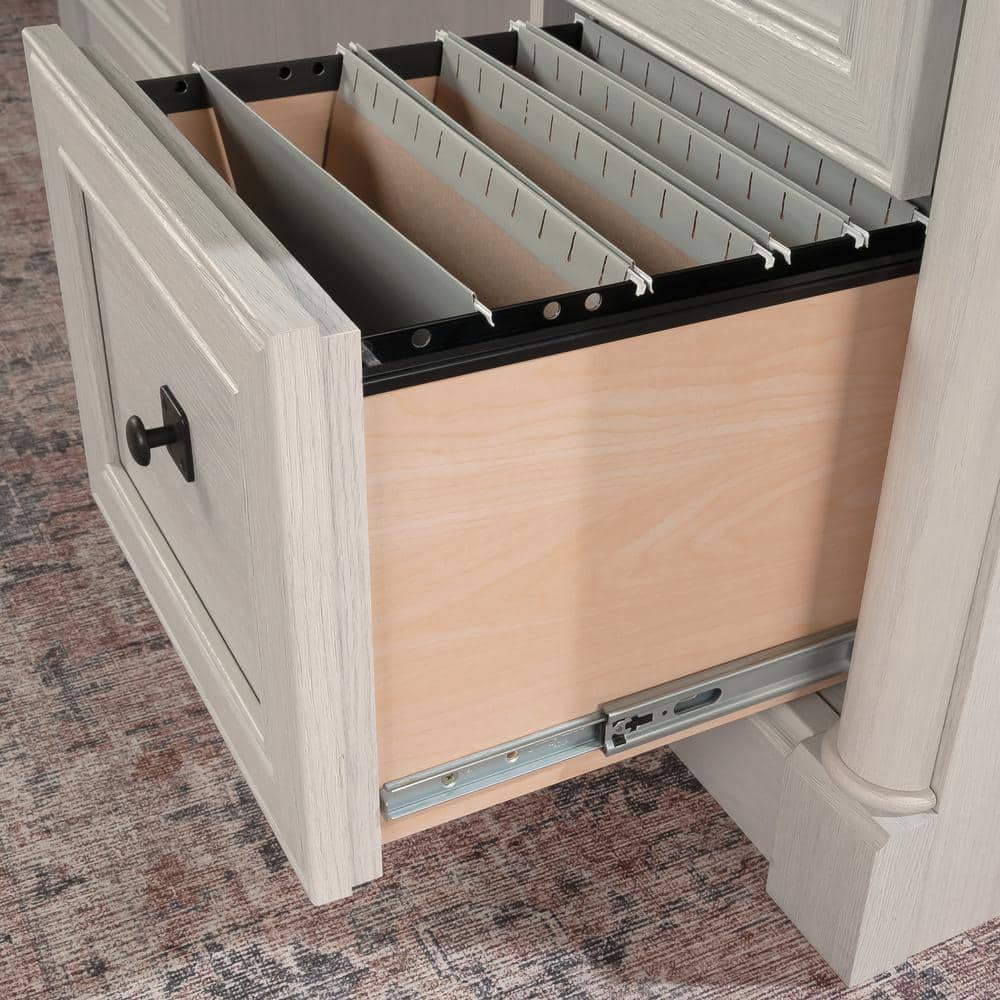 Glacier Oak Executive Desk with Drawers and Keyboard Tray