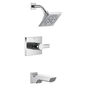 Pivotal 1-Handle Wall-Mount Tub and Shower Trim Kit in Lumicoat Chrome with H2Okinetic (Valve Not Included)