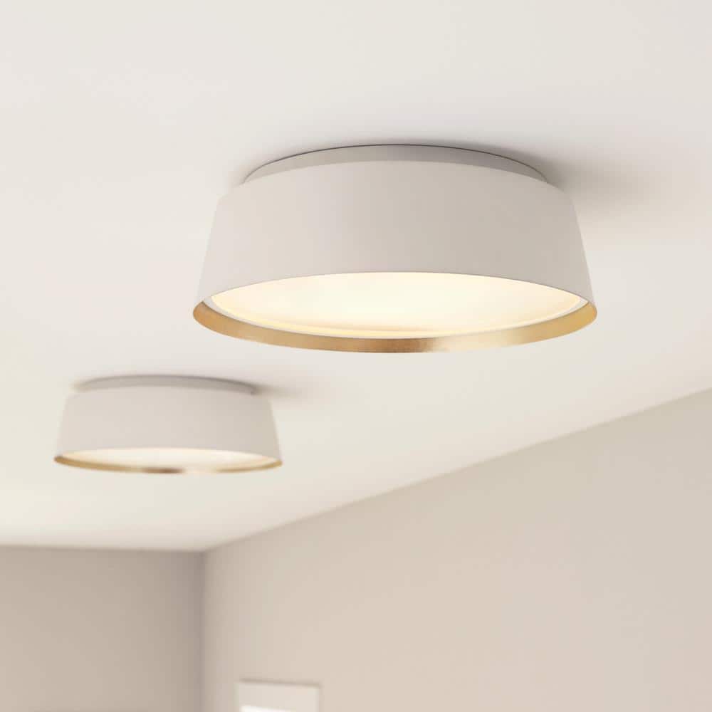 Matte White Silk Screen 3-Light Modern Flush Mount