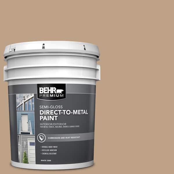 BEHR PREMIUM 5 gal. #AE-10 Deer Brown Semi-Gloss Direct to Metal Interior/Exterior Paint
