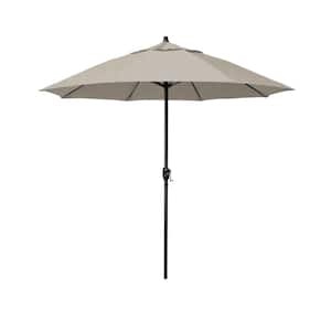 7.5 ft. Bronze Aluminum Market Patio Umbrella with Fiberglass Ribs and Auto Tilt in Woven Granite Olefin