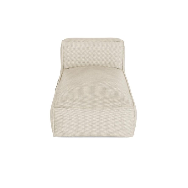 Patio Bean Bag Chair Plastic Outdoor Sofa Couch High Density Foam Filling Chaise Lounge Chair with Beige Cushion