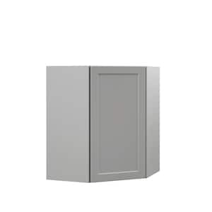 Designer Series Melvern Assembled 24x30x12.25 in. Diagonal Wall Kitchen Cabinet in Heron Gray