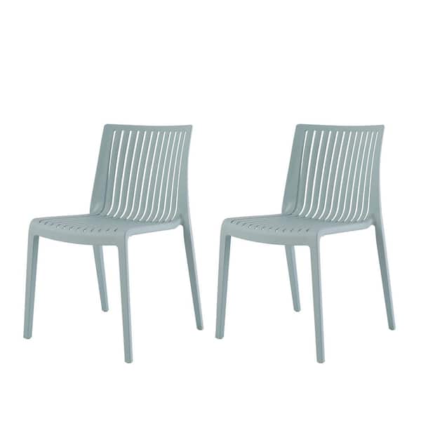 Lagoon Milos Baby Blue Resin Stackable Side Chair (Set of 2)