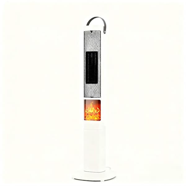 1500-Watt 3-in-1 Utility White Portable Tower Electric Infrared Space Forced Air Heater Multiple Protections
