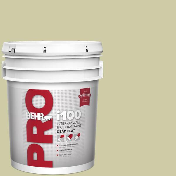 5 gal. #ICC-58 Crisp Celery Dead Flat Interior Paint