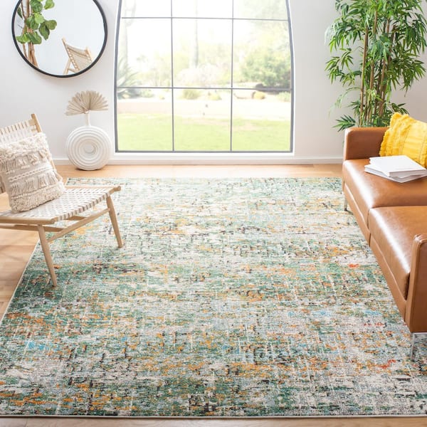 Madison Green/Turquoise 12 ft. x 15 ft. Abstract Gradient Area Rug