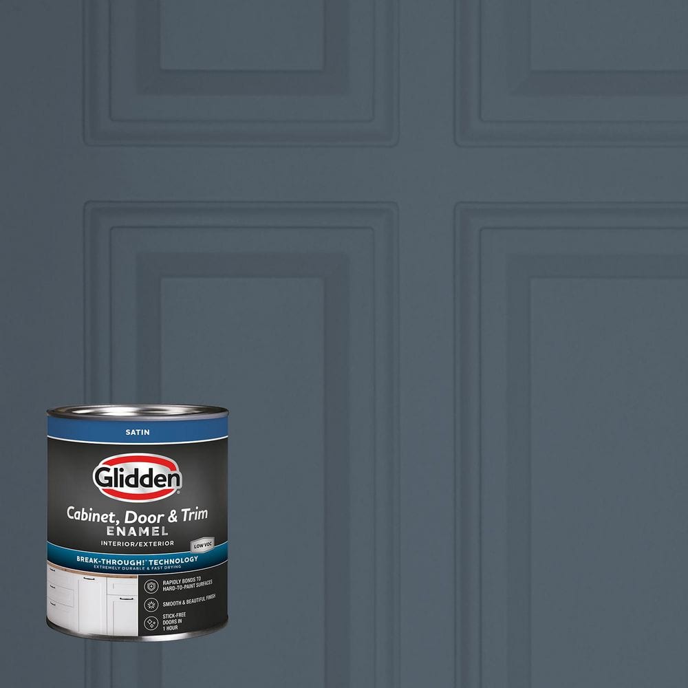 Glidden 1 qt. PPG1040-7 Goblin Satin Door, Trim and Cabinet Paint ...