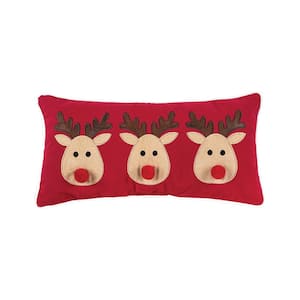 Red Reindeer Games Christmas Throw Pillow