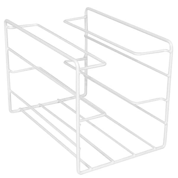 Smart Design 3-Tier Kitchen Foil Wrap Holder Organizer - Steel Metal Wire 9.9 x 7 in. - White