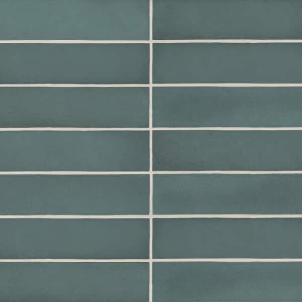 Bedrosians Sample-Makoto 4 in. x 5 in. Matte Arashi Blue Ceramic Wall Subway Tile