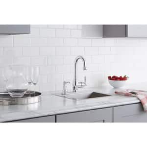 Newbury Single-Handle Bar Faucet in Chrome with Soap Dispenser