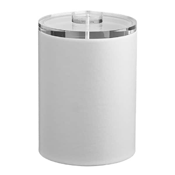 Contempo 2 Qt. White Tall Ice Bucket with Thick Lucite Lid