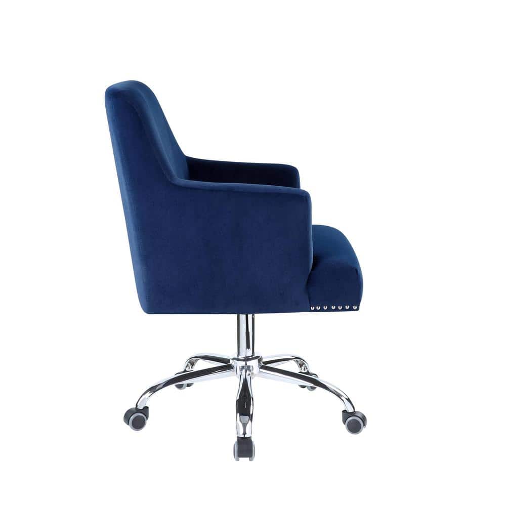 38" Blue Mesh and Metal Swivel Office Chair
