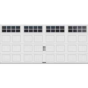 Gallery Steel Short Panel 16 ft x 7 ft Insulated 6.5 R-Value  White Garage Door with SQ24 Windows