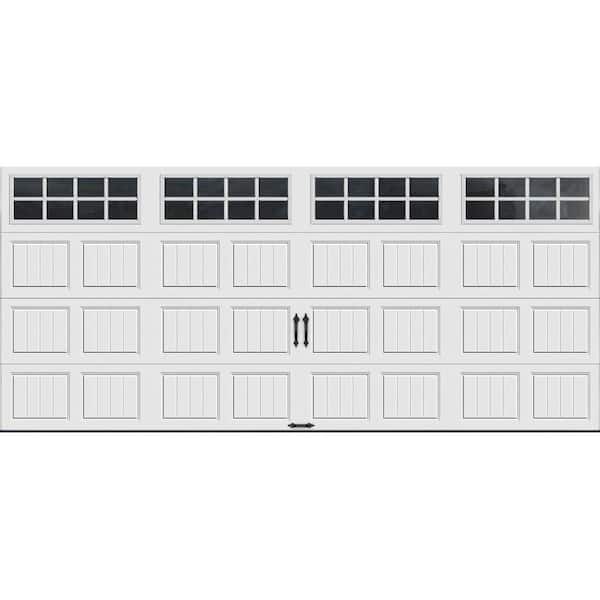 Clopay Gallery Steel Short Panel 16 ft x 7 ft Insulated 6.5 R-Value  White Garage Door with SQ24 Windows