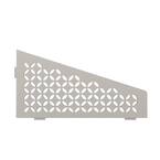Shelf-E Greige Coated Aluminum Floral Quadrilateral Corner Shelf