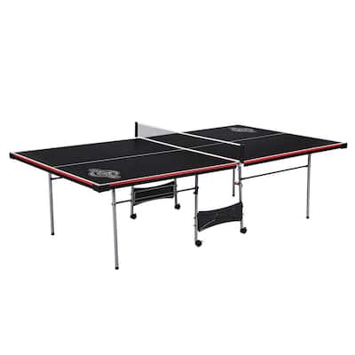 Official Size Folding Table Tennis Ping Pong Game Table in Black (4-Piece)