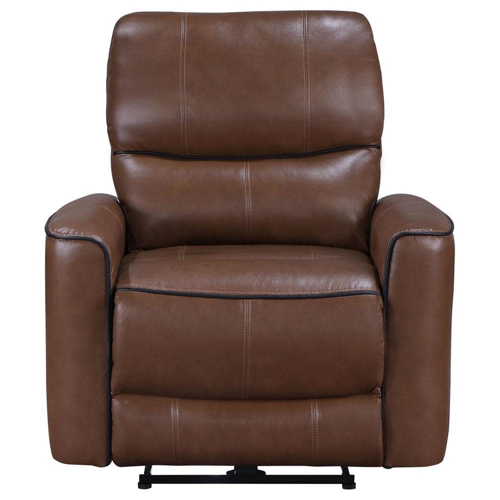 Dark Brown Faux Leather Power Recliner Chair