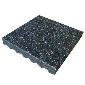 Eco-Safety 3 in. x 1.62 ft. W x 1.62 ft. L Blue/White Speckled Interlocking Rubber Flooring Tiles (52.5 sq. ft.) (20PK)