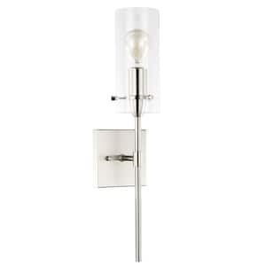 Montreal Satin Nickel Wall Sconce with Clear Glass