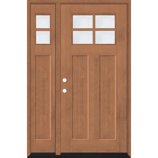 Steves & Sons Regency 51 in. x 80 in. RHIS 4L-1/4Toplite Clear Glass AutumnWh Stain Fir Grain Fiberglass Prehung Front Door w/12in.SL