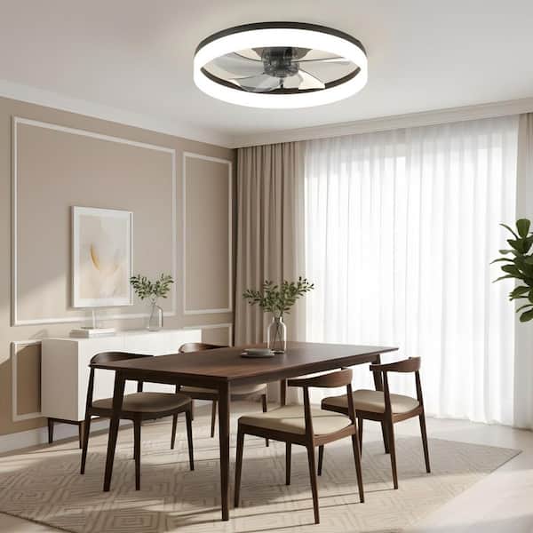 Light Pro 20 in. LED Indoor Black Smart Ceiling Fan with Remote and Light Dimmable