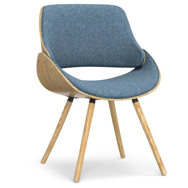 Simpli Home Malden Denim Blue Bentwood dining Chair with Wood Back