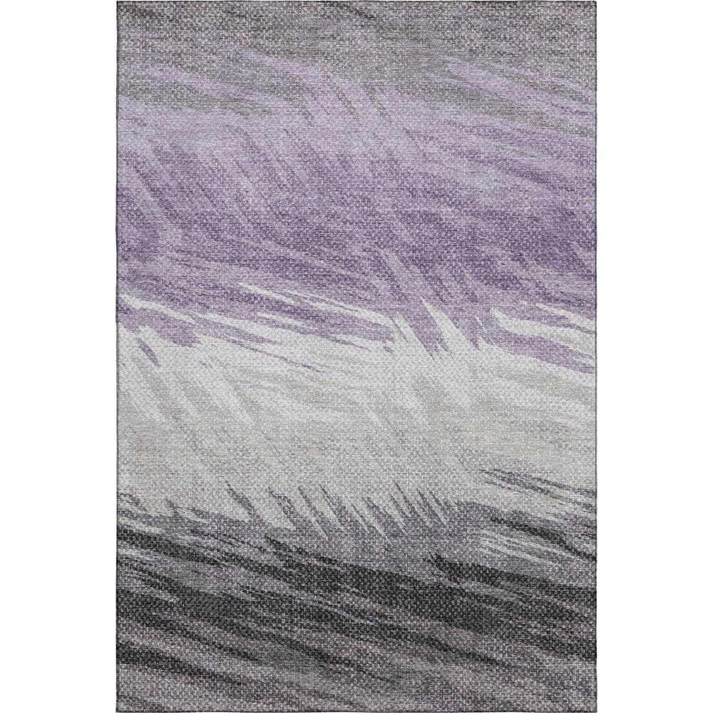 Mayfield Premium Machine Washable Abstract AMF2272 Lavender 3 ft. x 5 ft. Area Rug price history on PriceWatchPro