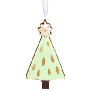 4.5 in. Green and Gold Christmas Tree Hanging Ornament