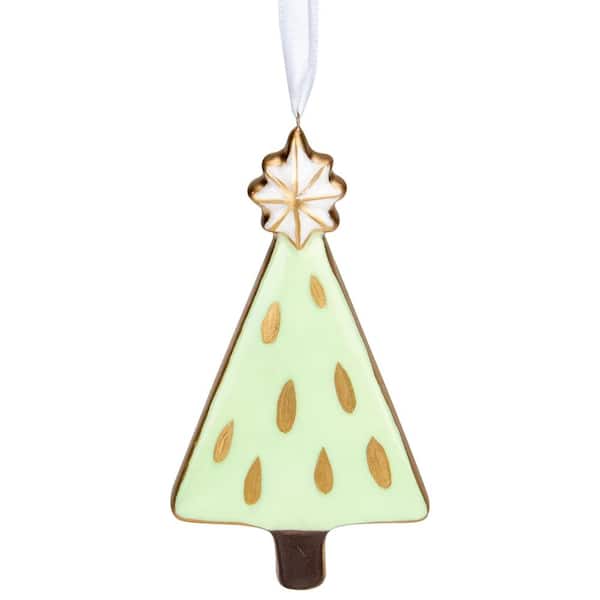 Northlight 4.5 in. Green and Gold Christmas Tree Hanging Ornament