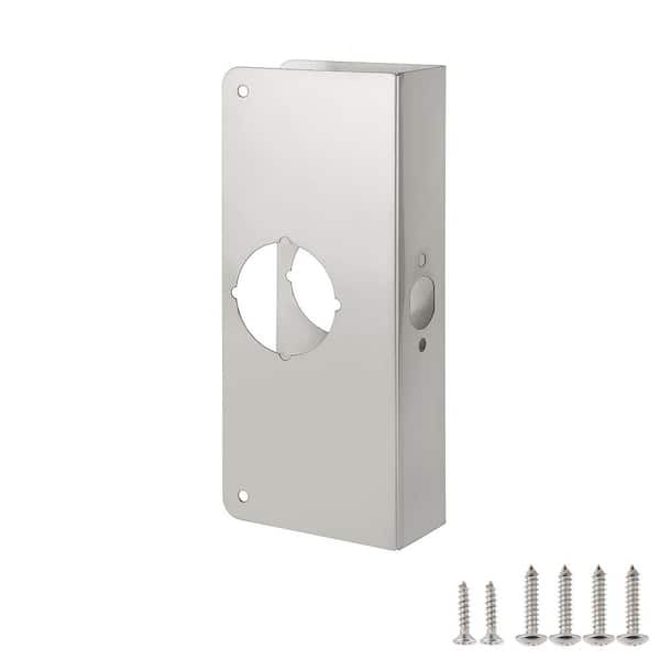 Stainless Steel Door Reinforcement Plate, Fits 1-3/4 in. Doors, 2-3/8 in. Backset