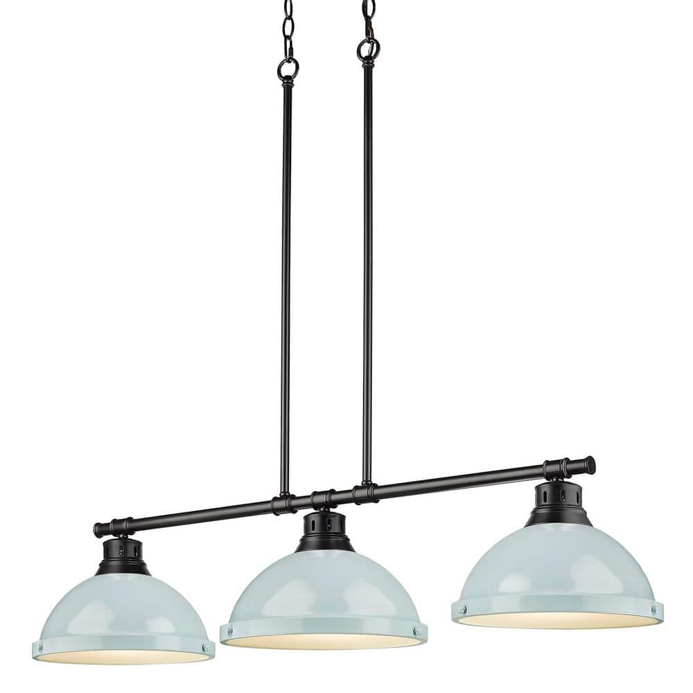 Duncan 3-Light Black Pendant with Seafoam Shade price history on PriceWatchPro