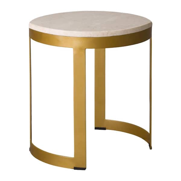 Emissary Cyrus 18.5 in. H Gold Round Wrought Iron Accent Table