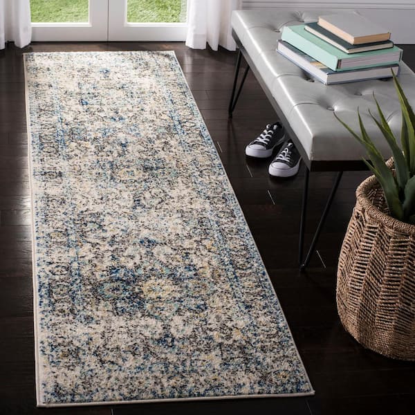 Madison Turquoise/Ivory 2 ft. x 22 ft. Runner Rug