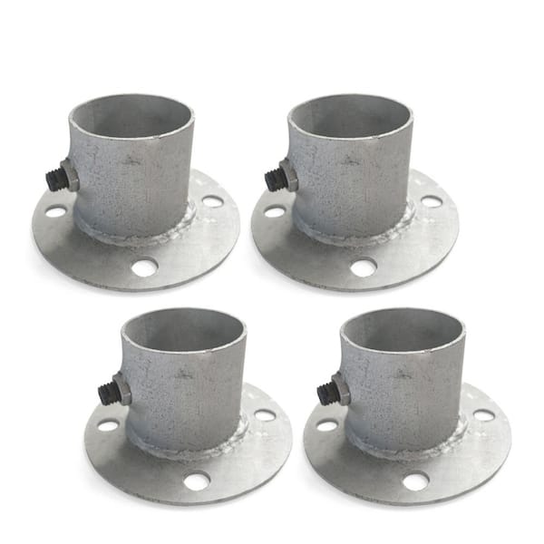 Iron Fence Post Base for 1.9 in. Round Post, 4 Pack, with 18 Sets of Screws