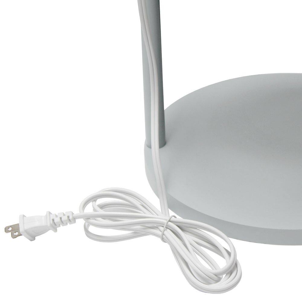 62.5" Gray Modern Shelf Etagere Floor Lamp with USB Ports