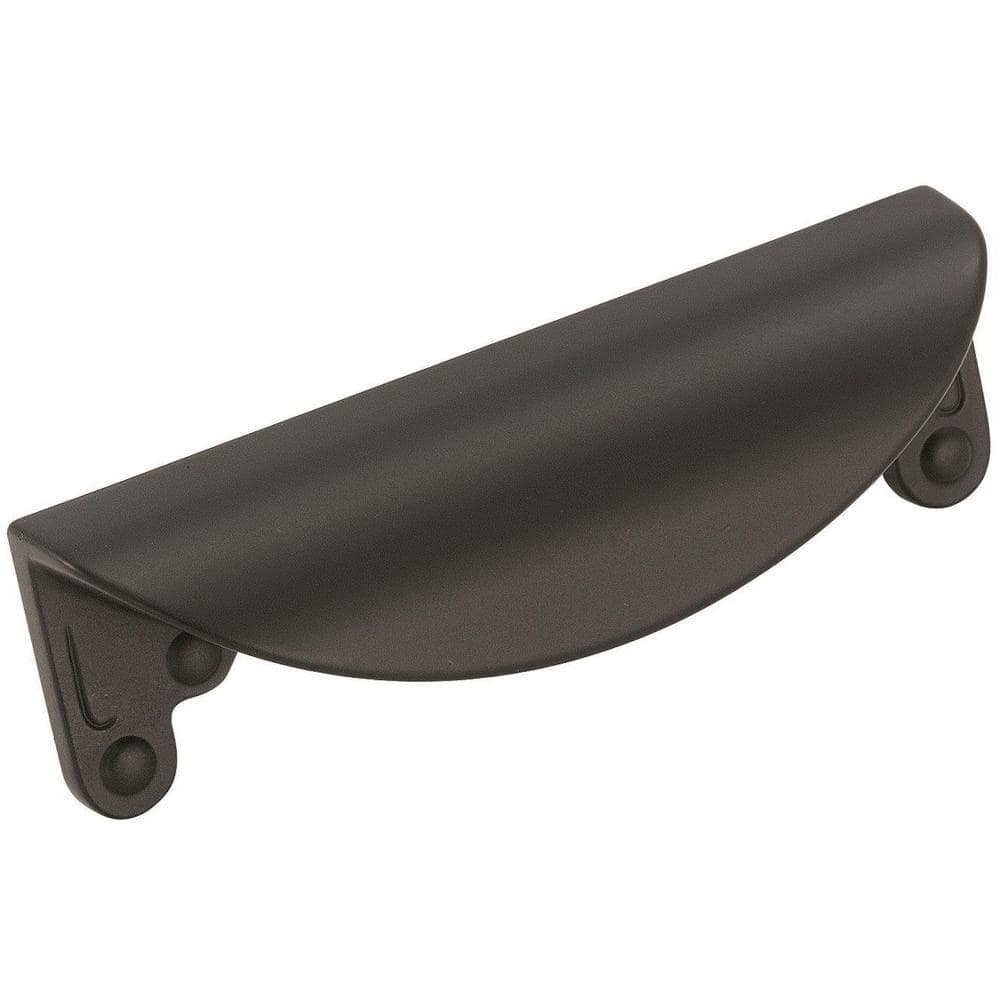 Inspirations 3 in. (76mm) Classic Matte Black Cabinet Cup Pull