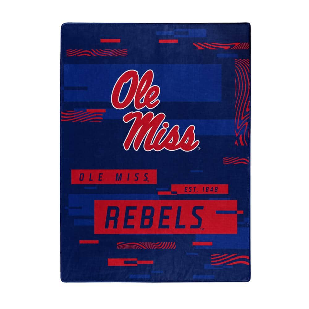 Mississippi Rebels Blue and Red Fleece Throw Blanket
