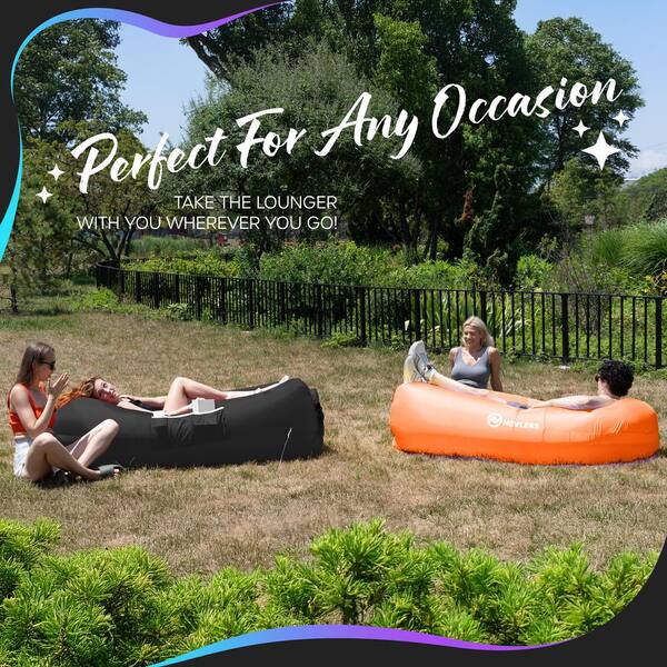 Nevlers Black and Orange Inflatable Loungers with Travel
