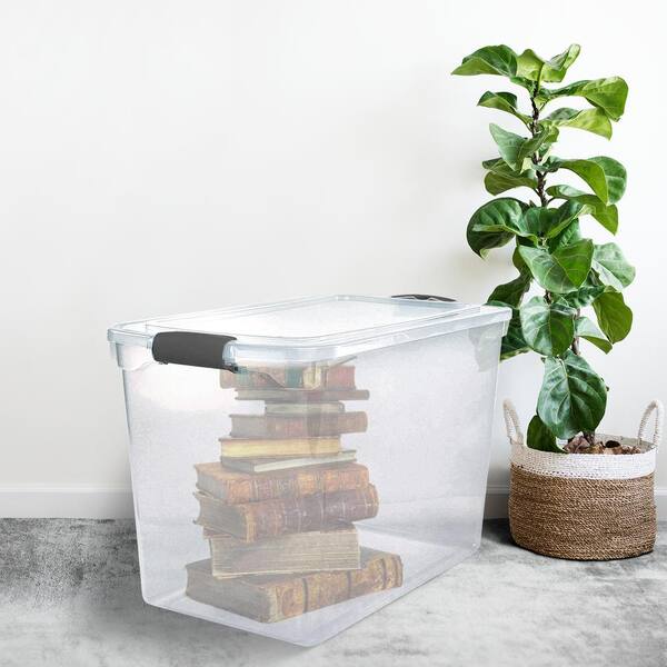 HOMZ 112 qt. Storage Box in Clear (4-Pack) 2 x 3450CLGRDC.02 - The