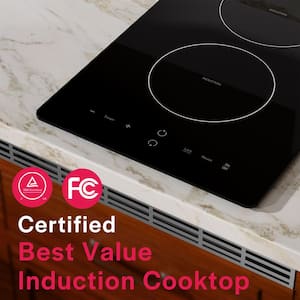 Portable 13.4 in. Electric Modular Induction Cooktop Smooth Surface in Black with 2-of Elements