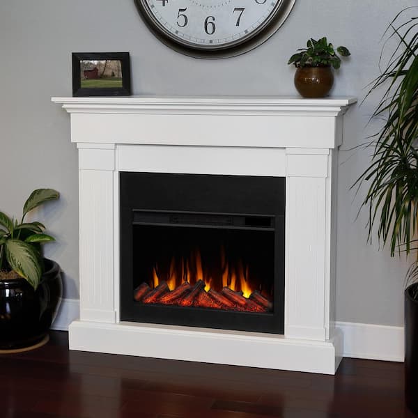 Real Flame Crawford 47 in. Slim-Line Electric Fireplace in White 8020E-W -  The Home Depot