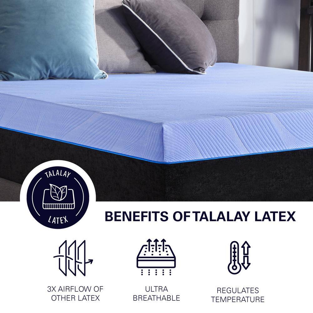 Queen Blue Adjustable Latex Foam Innerspring Mattress
