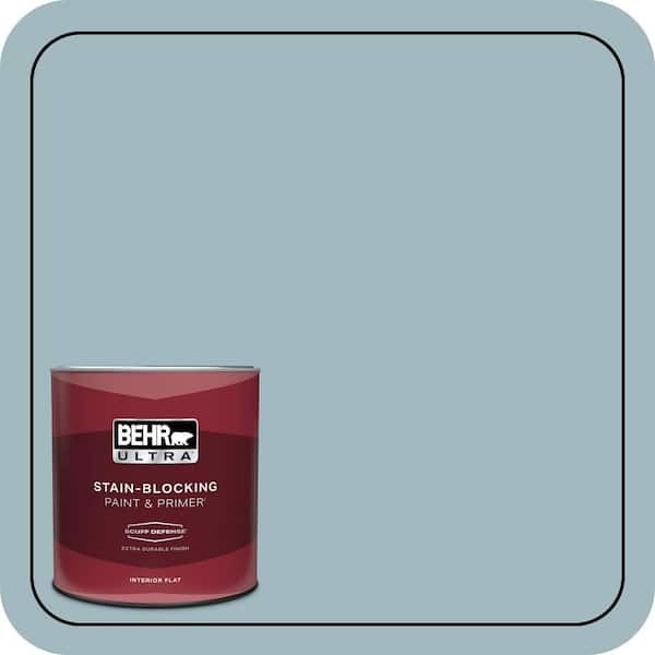 BEHR ULTRA 1 qt. #BIC-23 Hopeful Blue Extra Durable Flat Interior Paint & Primer