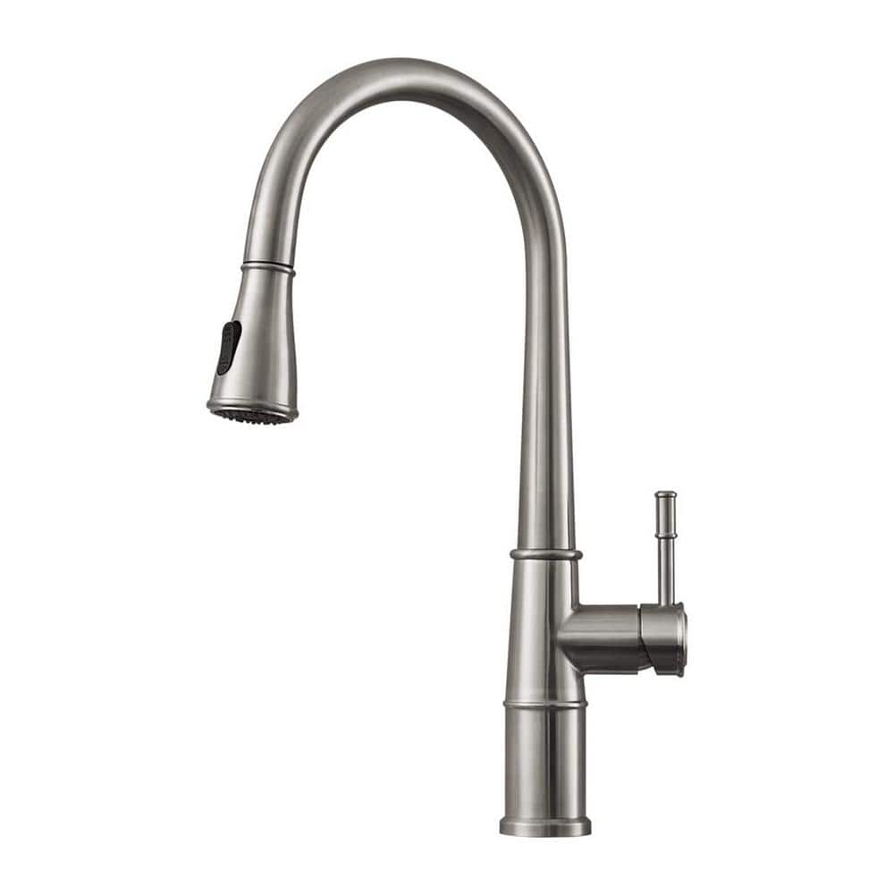 UPIKER SingleHandle Pull Out Sprayer Kitchen Faucet 2Modes in Brushed