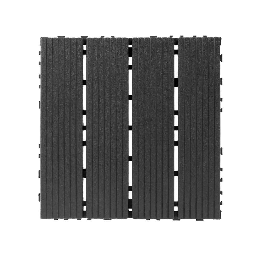1 ft. x 1 ft. Upgraded Outdoor Patio Plastic Interlocking Deck Tiles, Garage Floor Tiles in Dark Gray 2 (44-Per Case) price history on PriceWatchPro