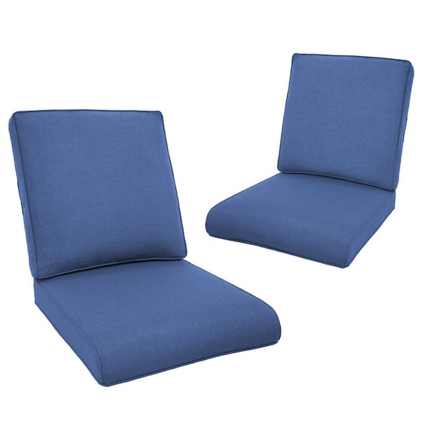 moosprr Modern 22 in. x 25 in. 4-Piece Deep Seating Outdoor Lounge Chair Cushion Set in Blue (4-Piece)