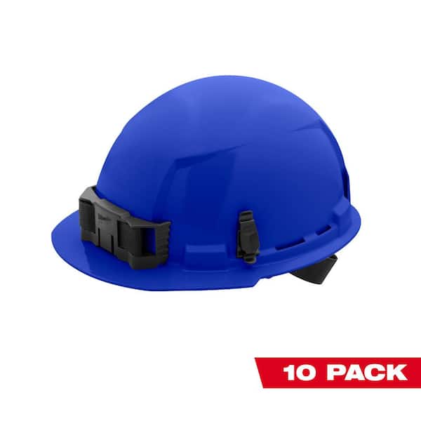 Milwaukee BOLT Blue Type 1 Class E Front Brim Non-Vented Hard Hat with 4 Point Ratcheting Suspension (10-Pack)