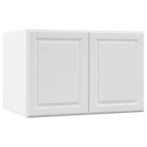 Hampton Assembled 36x24x24 in. Above Refrigerator Deep Wall Bridge Kitchen Cabinet in Satin White